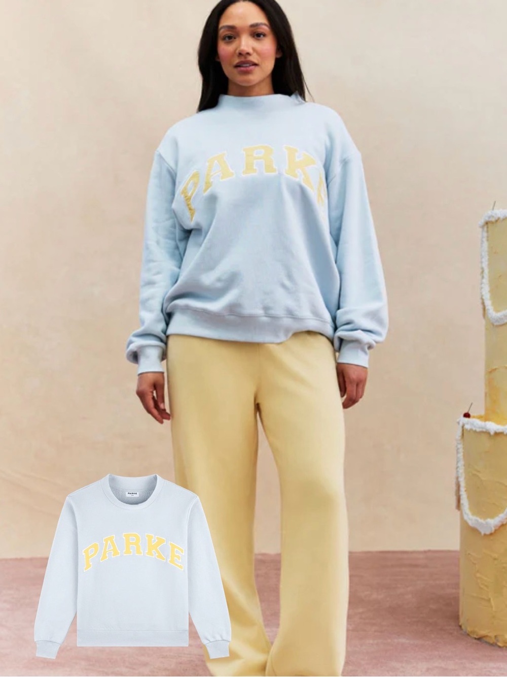 BRAND NEW Pale Blue "PARKE" Logo Sweatshirt